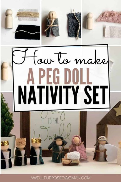 Peg Doll Nativity, Nativity Peg Doll, Advent Calendar Diy, True Christmas, Diy Nativity, Christ Centered Christmas, Christmas Gift For Kids, Diy Wooden Projects, Christmas Painting