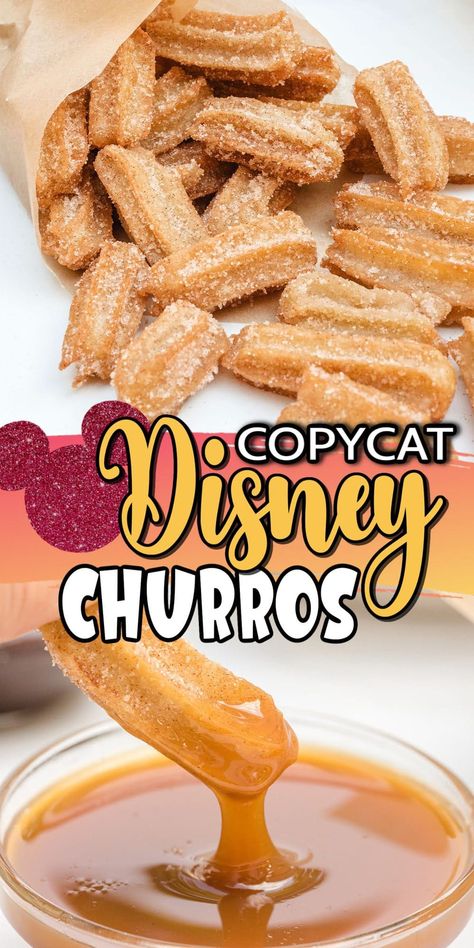 Disney Churros, Best Churros Recipe, Disney Dessert Recipes, Disney Foods, Best Treats, Unique Snacks, Disney Desserts, Churros Recipe, Homemade Pastries