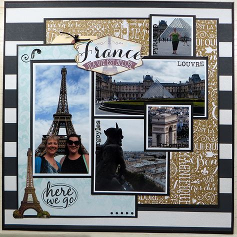 France+Layout - Scrapbook.com London Scrapbook, Europe Scrapbook, France Scrapbook, Scrapbooking Vacation, Paris Scrapbook, Trip Scrapbook, Scrapbooking Layouts Travel, Scrapbooking Templates, Travel Scrapbook Pages