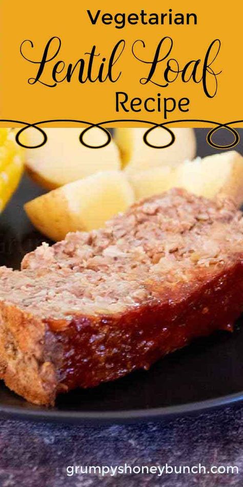 Lentil Loaf With Sweet and Sour Topping - Grumpy's Honeybunch Lentil Main Dish Recipes, Vegetarian Loaf, Lentil Loaf Recipe, Hygge Food, Dry Beans Recipe, Vegetarian Meatloaf, Vegan Loaf, Salt Free Recipes, Veggie Dinners