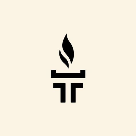 Initial T Torch Logo Template Vector Torch Logo Design, Torch Illustration, Logo Design Inspiration Creative Symbols, Logo Design Inspiration Art, Vintage Logo Design Inspiration, Ancient Logo, Fire Logo Design, Accessories Logo Design, Design Inspiration Architecture