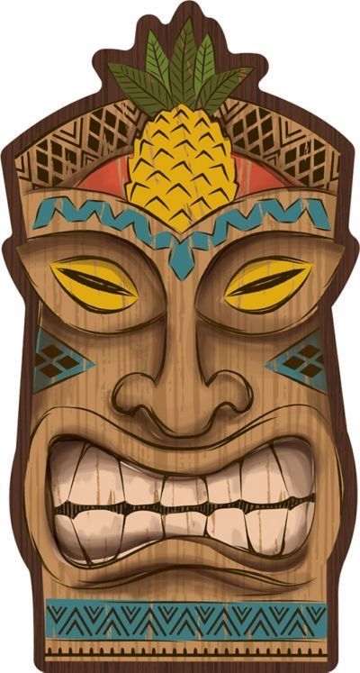 Tiki Entrance, Cardboard Tiki, Diy Tiki Decorations, Mascaras Tiki, Tiki Painting, Tiki Crafts, Tiki Aesthetic, Tiki Bar Ideas, Tiki Halloween