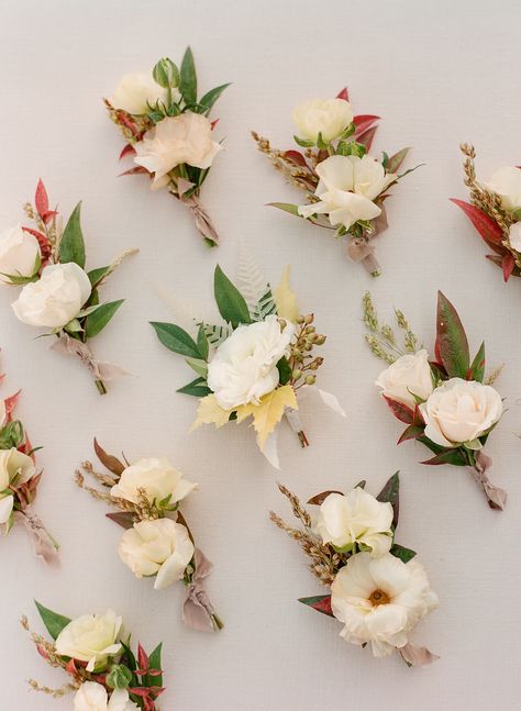 Carolyn Bessette Wedding, Fall Boutonniere, Fall Boutonnieres, Martis Camp, Wedding Boutonnieres, Camp Wedding, Northern California Wedding, Boutonniere Wedding, Wedding Weekend