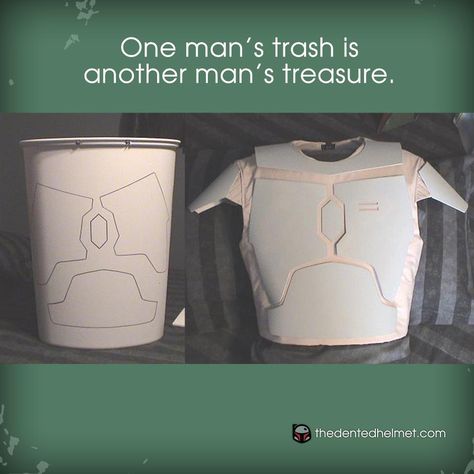 Turn a plastic trash can into armor. - If I ever get ambitious and want to make Mass Effect Armor it would be a starting point. Mansion Bar, Starwars Cosplay, Boba Fett Costume, Foam Cosplay, Bobba Fett, Plastic Trash Can, Armadura Cosplay, Fallout Cosplay, Mandalorian Cosplay