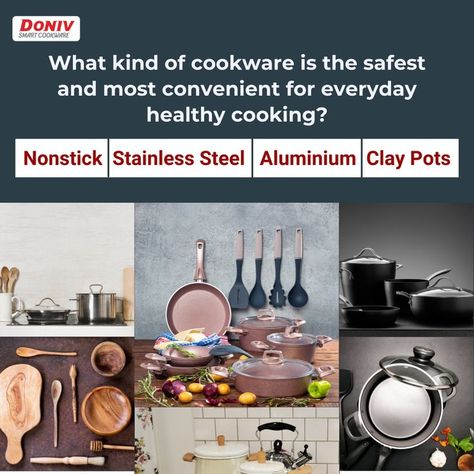 What kind of cookware is the safest and most convenient for everyday healthy cooking? Let us know in the comment section below. #Doniv #stainlesssteel #cookware #cookwareset #cookwares #cookwarecollection #cooking #kitchenware #cook #kitchen #cookingwithlove #kitchenlife #cooks #instagram #healthylifestyle #healthyfood #healthy #healthyeating #healthyliving #healthychoices #comment #comment4comment #comments Cook Kitchen, Cookware Set, Clay Pots, Healthy Cooking, Healthy Choices, Cookware, Healthy Living, Healthy Lifestyle, Healthy Eating