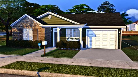 Sims4 Suburban House, Sims 4 House Unfurnished, Sims 4 House Newcrest, Sims 4 Single Family Home, Sims 4 Houses 1 Bedroom, Hood Houses Sims 4, Hood House Sims 4, Sims 4 Houses Starter, Sims 3 Starter House