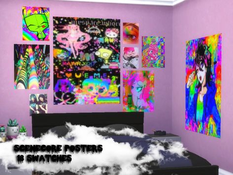 Sims 4 Cc Trippy Furniture, Tokio Hotel Sims 4 Cc, Sims 4 Trippy Cc, Sims 4 Cc Scene Furniture, Sims 4 Cc Gloomy Bear, Scene Cc Sims 4, Sims 4 Scene Cc, Scene Kid Hair, Emo Decor