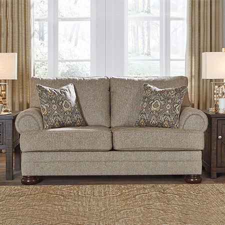 Included: 1 Loveseat(s), 2 Throw Pillow(s)Features: Removable CushionsArm Style: Roll ArmJoinery: Screwed, Nailed, Stapled, Blocked, GluedMeasurements: 78 Width/Inches, 40 Height/Inches, 42 Depth/InchesSeat Back Height: 19 InSeat Depth: 23 InSeat Height: 21 InWeight (lb.): 116 LbAssembly: AssembledFabric Description: ChenilleFilling Content: 100% Poly-FoamFrame Content: 70% Oriented Strand Board, 25% Metal, 5% Other 5% Or LessUpholstery Content: 100% PolyesterCare: Spot CleanDecor Styles: Tradi… Oversized Chair And Ottoman, Oversized Chair, Traditional Look, Rolled Arm Sofa, Chair And A Half, Ashley Furniture Homestore, Living Room Set, Loveseat Sofa, Ashley Furniture