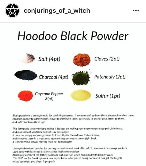 * Hoodoo Black Powder Hoodoo Delish, Hoodoo Conjure Rootwork, Hoodoo Rootwork, Hoodoo Magic, Spiritual Magic, Hoodoo Conjure, Hoodoo Spells, Voodoo Hoodoo, Easy Spells