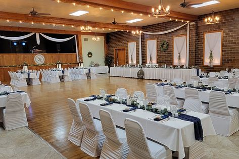 Weddings | The Z Hall Decorating A Hall For A Wedding, Hall Wedding Reception, Ladies Bathroom, Cedar Walls, Small Hall, Wedding Backyard, Simple Wedding Decorations, Indoor Ceremony, Rustic Wedding Venues