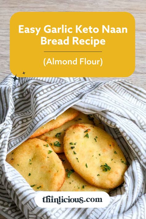 Keto naan bread is soft and easy to make gluten-free bread that pairs perfectly with curries and other dishes. #keto #naanbread #ditchthecarbs Keto Flat Bread Recipes Almond Flour, Almond Flour Pita Bread, Keto Naan Bread Almond Flour, Keto Naan Bread Recipe, Almond Flour Naan Bread, Csid Diet, Almond Flour Naan, Keto Naan Bread, Keto Butter Chicken