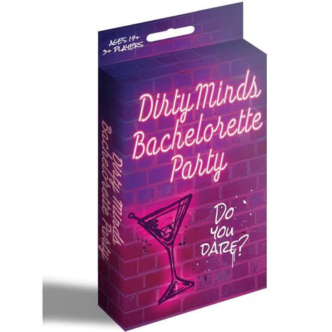 Cheers to the Bride – Get the night started and keep the laughter coming with the Dirty Minds Bachelorette Edition. Set your bashfulness aside and get ready for the unexpected. See how highly suggestive and sometimes hilariously raunchy clues will lead to the most innocent of answers. Get your mind out of the gutter to be the winner of this game. While this game is great for a bachelorette party, it’s also great for wedding showers, sorority parties, and games nights. Do you dare? Dirty Bachelorette Party, Bachelorette Party Games Drinking, Sorority Party, Bachelorette Planning, Party Card Games, Funny Bachelorette, Bachelorette Bachelor Party, Nashville Bachelorette Party, Bachelorette Party Supplies