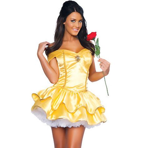 Pink Queen Gold Sexy Halloween Womens Belle Beauty Beast Fairytale... ($26) ❤ liked on Polyvore featuring costumes, gold, lady costumes, sexy belle halloween costume, ladies costumes, sexy ladies costumes and womens costumes Princess Belle Costume, Belle Halloween, Princess Dress Fairytale, Ball Costume, Fairy Tale Costumes, Beast Costume, Belle Costume, White Costumes, Diy Kostüm