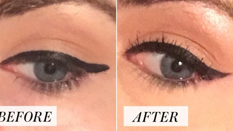 I can't believe I didn't think of this first. Winged Eyeliner Tricks, Winged Liner Makeup, Easy Winged Eyeliner, Eyeshadow For Green Eyes, How To Do Eyeliner, Eyeliner Hacks, Winged Eyeliner Tutorial, Eyeliner For Beginners, Simple Eyeliner