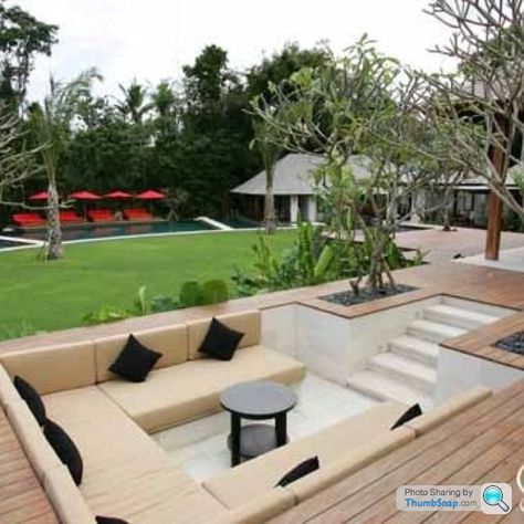 Design Per Patio, Sunken Patio, Garden Seating Area, Cozy Backyard, Fire Pit Seating, Colour Texture, Modern Garden Design, Contemporary Garden, Backyard Fire