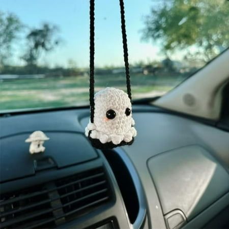 Crochet Car Accessories Handmade Cute Small Pendant Car Accessories Halloween Car Rear View Ornament Car Accessories Interior Aesthetic Features: CHARMING AND FUN DESIGN ----- You drive, he swings! This adorable swinging is a delightful accessory that a of whimsy to your car's interior. The swings as you drive, bringing a playful and charm to your rearview . CUSTOMIZABLE SEASONAL FEEL ----- The swing can be customized with your choice of colors, allowing you to the to different seasons or person Halloween Car Hanger, Crochet Halloween Car Hanger, Crochet Patterns For Car, Crochet Things For Your Car, Fall Crochet Accessories, Car Decor Crochet, Crochet Rear View Mirror Accessories, Crochet Car Stuff, Spooky Car Decor