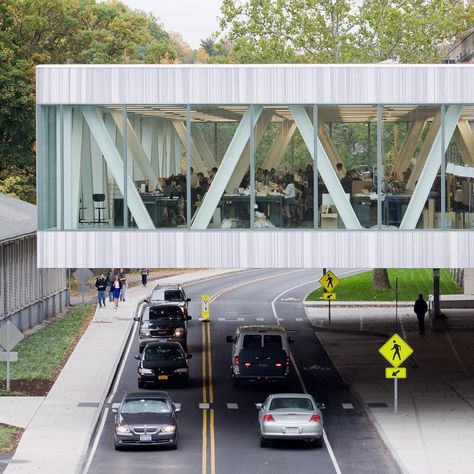 OMA . Paul Milstein Hall Cornell University . Ithaca Milstein Hall, Cantilever Architecture, Oma Architecture, College Of Architecture, Steel Architecture, Steel Structure Buildings, Rem Koolhaas, Tadao Ando, Renzo Piano