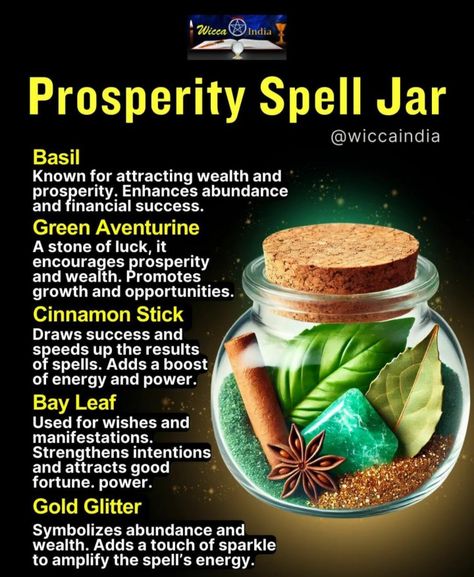 Prosperity Spell Jar, Shots Alcohol Recipes, Burn Sage, Banish Negativity, Cleansing Rituals, Prosperity Spell, Good Luck Spells, Nature Witch, Witch Herbs