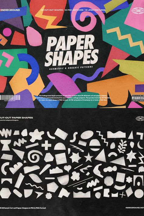 Paper Shapes Design, Organic Shape Pattern, Shape Patterns Design, Shapes Art And Craft, Shape Design Graphic, Cutout Graphic Design, Shapes In Graphic Design, Collage Branding, Graphic Shapes Pattern