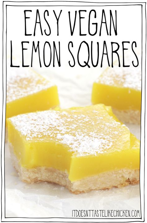 Vegan Lemon Squares, Vegan Lemon Bars, Vegan Lemon Curd, Bars Healthy, Vegan Easter, Vegan Baking Recipes, Lemon Squares, Easy Vegan Dessert, Vegan Bar