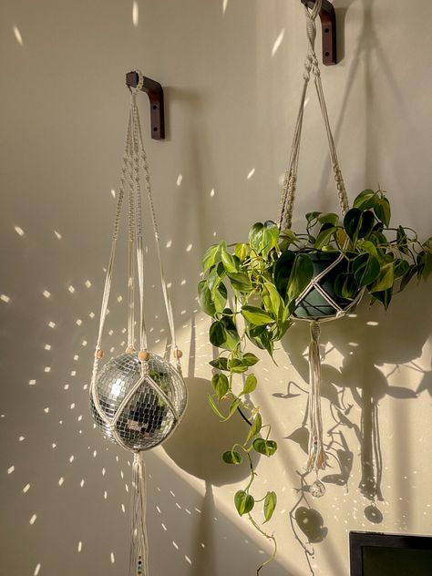 Disco Bedroom, Plant Bedroom Aesthetic, Plants For Beginners, Boho Bathroom Ideas, Chambre Inspo, Hanging Plants Indoor, Bedroom Plants, Apartment Decor Inspiration, Room With Plants