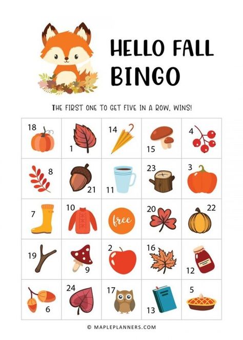 Fall Bingo, Bingo Card Generator, Christmas Bingo Game, Bingo For Kids, Bingo Template, Christmas Bingo, Bingo Cards Printable, Fun Fall Activities, Autumn Activities For Kids