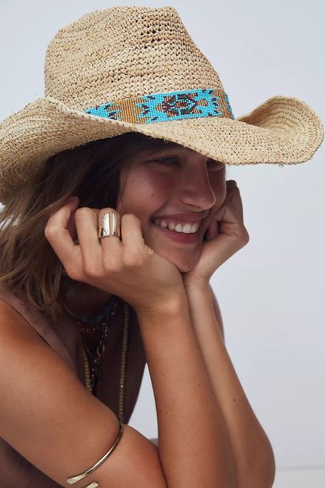 Hats & Fedoras for Women | Free People Straw Cowboy Hats For Women, Cowboy Hats For Women, Straw Cowboy Hats, Raffia Hat, Straw Cowboy Hat, Spring Break Outfit, Boho Hat, Coachella Outfit, Boho Chic Outfits