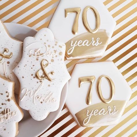 50th Anniversary Cookies, 50th Wedding Anniversary Decorations, 70th Wedding Anniversary, Hello Party, Anniversary Cookies, Farm Cookies, Royal Iced Cookies, Iced Sugar Cookies, 50th Anniversary Party