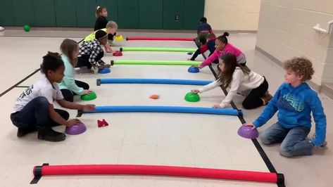 Church Games For Kids, Pe Classroom, Pool Noodle Games, Visual Motor Activities, Work Exercises, Gym Games For Kids, Nature Camp, Gym Activities, Gym Teacher