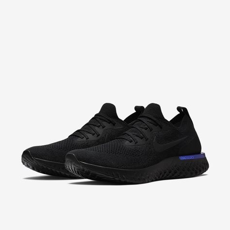 Nike Epic React Flyknit Black/Racer Blue Black Racer, Nike Tanjun, Shoe Nike, Mens Nike Shoes, Nike React, Fresh Kicks, Hip Hop Culture, They Said, Round Toe Heels