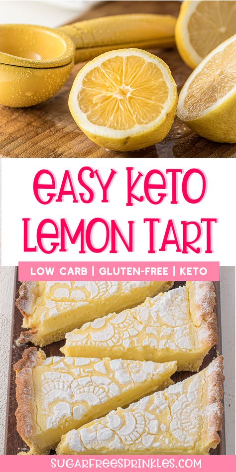 Keto Lemon Tart, Gluten Free Lemon Tart Recipe, Lemon Tart Recipe, Comidas Keto, Cream Tart, Postre Keto, Creamy Recipes, Low Carb Dessert, Keto Dessert Easy