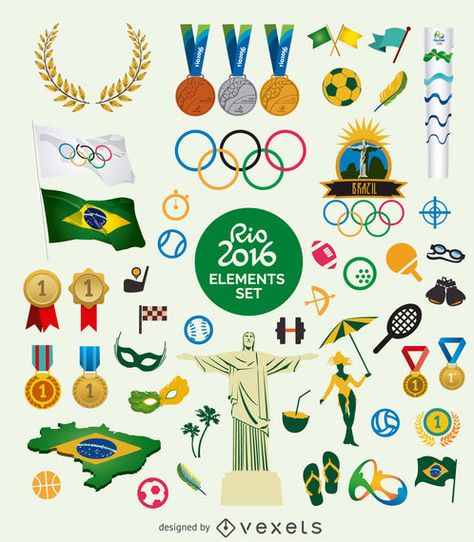 Rio 2016 element set #AD , #Aff, #ad, #element, #set, #Rio Brazil Landmarks, Olympic Logo, Olympic Theme, Knitting Videos Tutorials, World Thinking Day, Olympic Torch, Summer Olympic Games, Control Room, Rio Olympics 2016