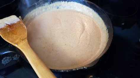 Sawmill Gravy - Blind Pig and The Acorn Cornmeal Gravy Recipe, Cornmeal Gravy, Black Walnut Pound Cake Recipe, Black Walnut Pound Cake, Walnut Pound Cake Recipe, Walnut Pound Cake, Sawmill Gravy, Chess Cake, Bacon Gravy