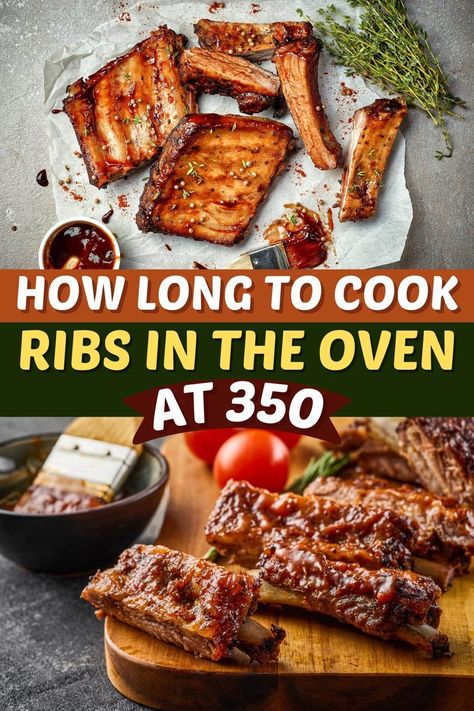 Learn how long to cook ribs in the oven at 350 with this delicious recipe. With 2 hours of baking and 1 hour of broiling, these tasty ribs fall off the bone. Half Rack Ribs In Oven, How Long To Bake Ribs In Oven, How Long To Cook Ribs In Oven, Baby Back Ribs In Oven Fall Off The Bone, Rib Recipes In Oven, Cook Ribs In Oven, How To Cook Ribs In The Oven, Cooking Ribs In The Oven, Spare Ribs In The Oven