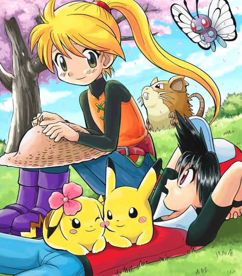 Pokemon adventures/special Pokemon Ash And Misty, Yellow Pokemon, Pokemon Adventures, Pokémon Heroes, Pokemon Adventures Manga, Pokemon Manga, Pokemon Red, Pokemon Ships, Pokemon Special