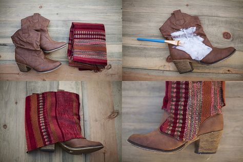 Boots Diy, Diy Clothes And Shoes, Boho Boots, Old Sweater, Embellished Shoes, Personalized Shoes, Boot Jewelry, Stylish Boots, Boot Cuffs