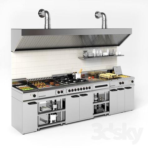 Small Restaurant Kitchen, Restaurant Kitchen Equipment, Restaurant Kitchen Design, Commercial Kitchen Design, Small Restaurant Design, Restaurant Plan, Modern Restaurant Design, Industrial Kitchen Design, Commercial Kitchen Equipment