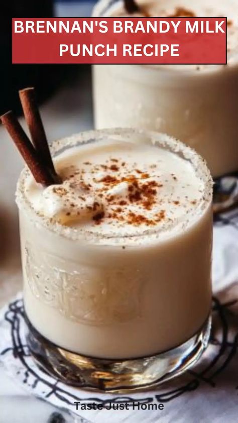 Brennan’s Brandy Milk Punch Recipe – Taste Just Home Brandy Punch Recipe, Brandy Milk Punch, Milk Punch Recipe, Milk Punch, Spiced Cocktail, Punch Recipe, Punch Recipes, Vanilla Essence, Frozen Meals