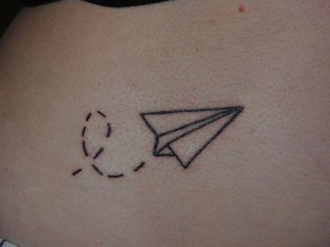 paper airplane Planes Tattoo, Paper Airplane Tattoos, Paper Plane Tattoo, Airplane Tattoo, Plane Tattoo, Tattoo Quote, Airplane Tattoos, Small Girl Tattoos, Paper Planes