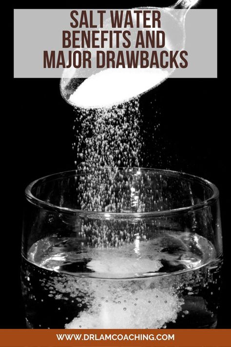 Salt water has been used for many years as a remedy. And while it may help several conditions, such as improving acne and psoriasis and boosting detoxification, it also comes with some serious drawbacks. Could salt water help you? Or could it make things worse? Here's what you need to know about this new trend. Salt Water Flush Benefits, Salt And Baking Soda In Water, Salt In Water For Hydration, Adding Salt To Drinking Water, Drinking Salt Water Benefits, Salt Water Rinse Mouth, Salt Water Benefits, Lemon Salt Water, Salt Flush