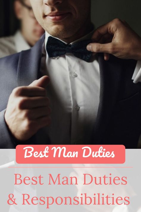 A best man is equivalent to a maid of honor. He also has duties to the groom. It's not all about fun and games, but also serious things like fitting suits. If you are reading this as a best man or a groom, here is a checklist of the responsibilities of a best man at a wedding. If you like what you see be sure to save this pin to your Boards so you don’t lose it! #wedding#checklist#tips#ForMen#fun#friends#SmartestBrides Best Man Duties Checklist, Best Man Responsibilities, Wedding Processional Order, Processional Order, Best Man Duties, Wedding Processional, Wedding Venue Locations, The Best Man, Marriage License