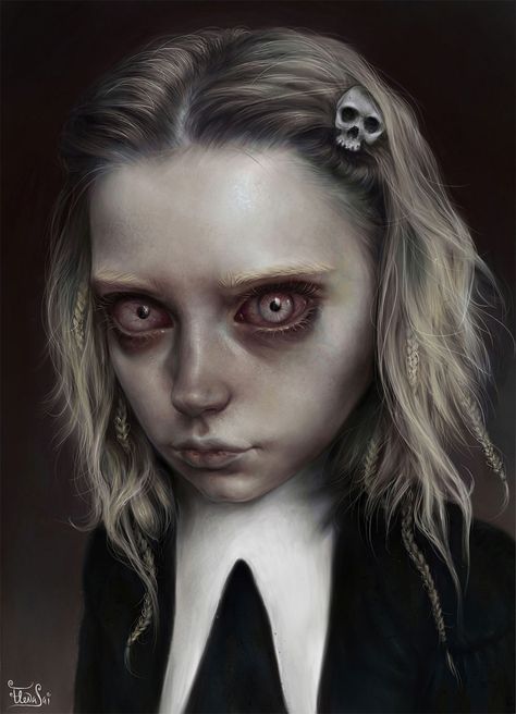 By The Danger In Her Eyes: The Hauntingly Beautiful Portraits By Elena Sai Gothic Artwork, Vampire Knight, Scary Art, Creepy Art, Pop Surrealism, 판타지 아트, Gothic Art, Surreal Art, Horror Art