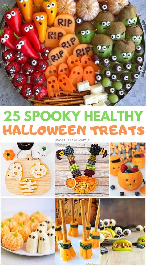 Healthy Halloween Treats For Kids, Halloween Fruit Snacks, Easy Halloween Snacks, Halloween Snacks For Kids, Halloween Lunch, Kreative Snacks, Healthy Halloween Treats, Halloween Foods, Treats For Kids