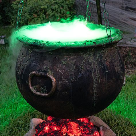 Bubbling Witch’s Cauldron with Glowing Coals Scary Halloween Decorations Outdoor Diy, Diy Halloween Graveyard, Halloween Witch Cauldron, Halloween Cauldron, Halloween Decorations Diy, Witch's Cauldron, Scary Halloween Decorations Outdoor, Scary Halloween Decorations Diy, Kostuum Halloween