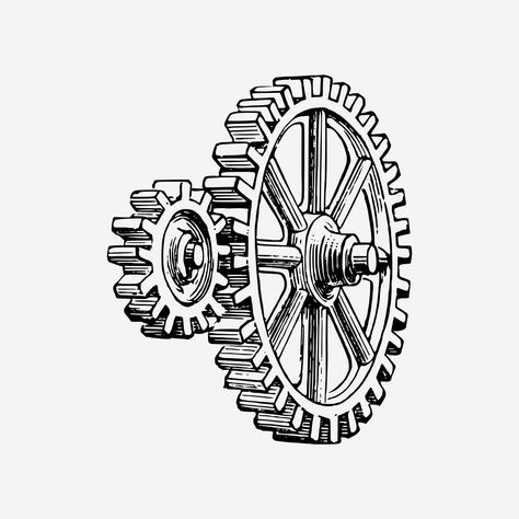 Vintage gear, mechanism hand drawn illustration. Free public domain CC0 image. | free image by rawpixel.com Public Domain Illustrations, Gear Illustration, Drawing Mechanical, Gear Drawing, Gear Mechanism, Drawing Drawing, Hand Drawn Illustration, Drawn Illustration, Public Domain Images