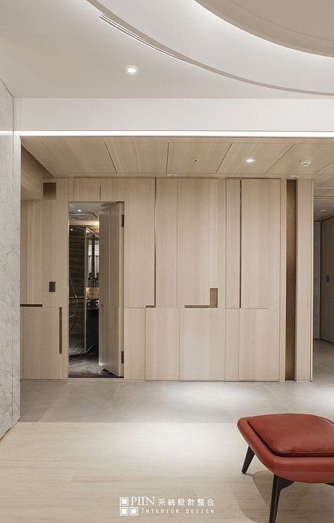 Elevated House Design, Hidden Doors In Walls, Elevated House, Wardrobe Wall, Wooden Wardrobe Design, Stone Walls Interior, Flush Door Design, Invisible Doors, Interior Cladding