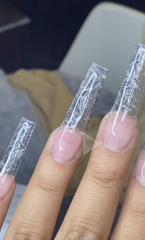 Nails With Plastic Wrap, Silk Wrap Nails Diy, Clear Stiletto Nails Design, Diy Nail Wraps Cricut, Plastic Wrap, Nails Only, Beautiful Nail Designs, Fire Nails, Winter Nails