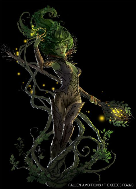 ArtStation - Character artworks for The Seeded Realms Dryad Art, Monster Mushroom, Greek Monsters, Book Cover Background, Nature Goddess, Dark Tree, Forest Spirit, Forest Creatures, Fantasy Rpg