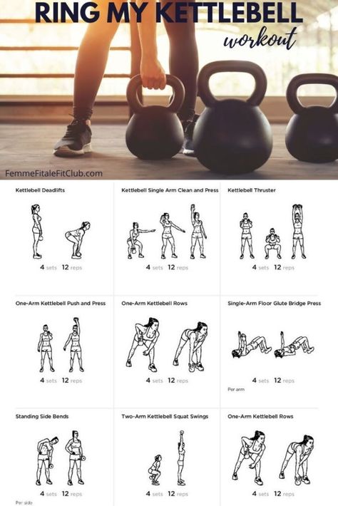 Kettlebell Workout Routines, Exercise Regimen, Full Body Kettlebell Workout, Kettlebell Exercises, Kettlebell Workouts, Trening Fitness, Kettlebell Workout, Band Workout, Weights Workout