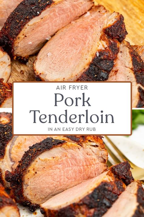 Air Fryer Pork Tenderloin, Air Fryer Recipes Pork, Juicy Pork Tenderloin, Air Fryer Pork, Turkey Tenderloin, Pork Recipes For Dinner, Pork Tenderloin Recipe, Recipe For Dinner, Italian Dinner Recipes